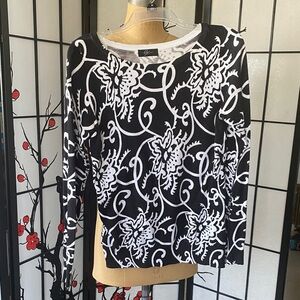 Giorgio Fiorelli Monochrome Floral Blouse